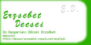 erzsebet decsei business card