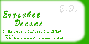 erzsebet decsei business card